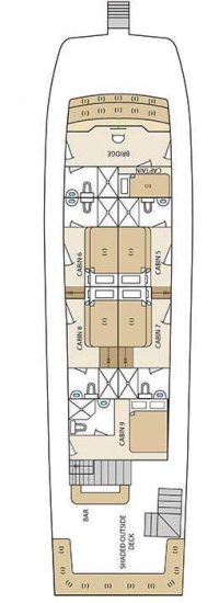 aqua-deckplan-upper Galapagos Tauchyacht Aqua - Deckplan Oberdeck