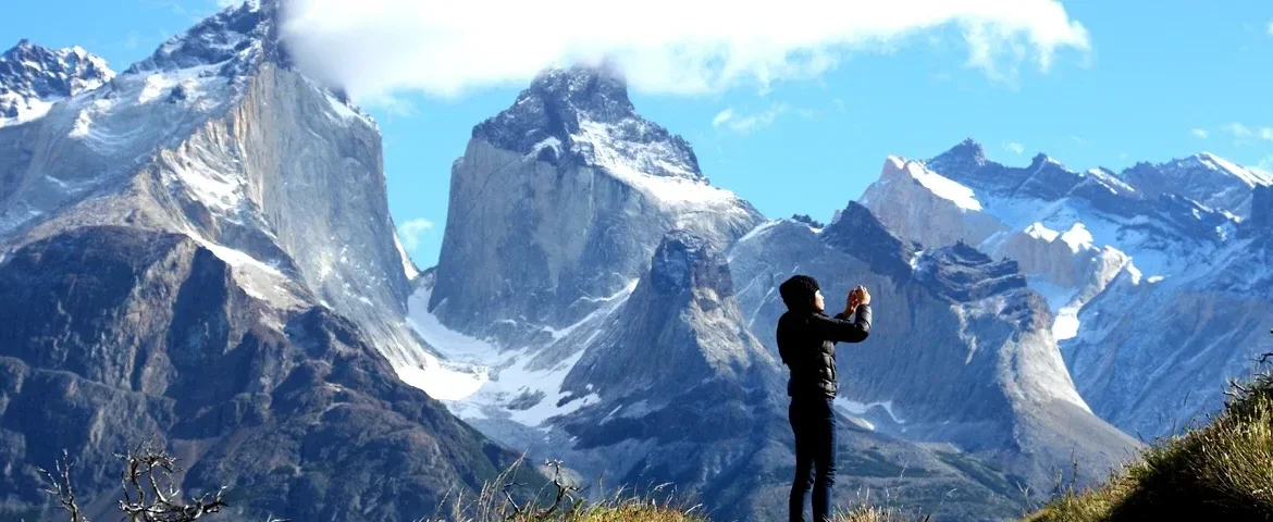 torres del paine chile banner